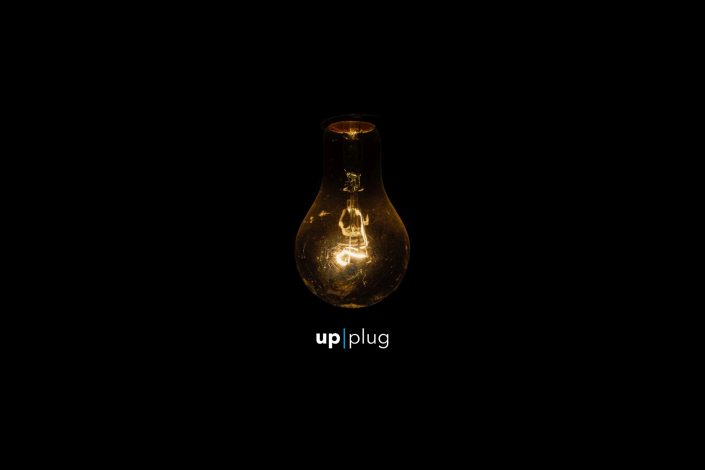 lightbulb, upplug logo