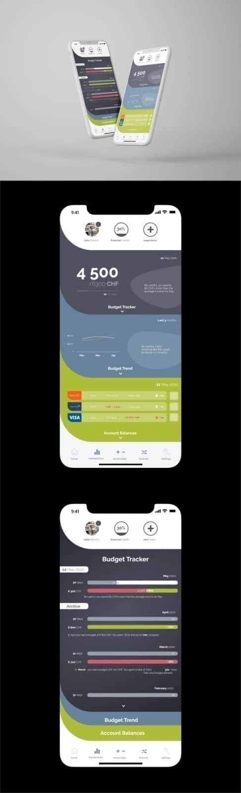 App interface proposal, UI design, app design, design