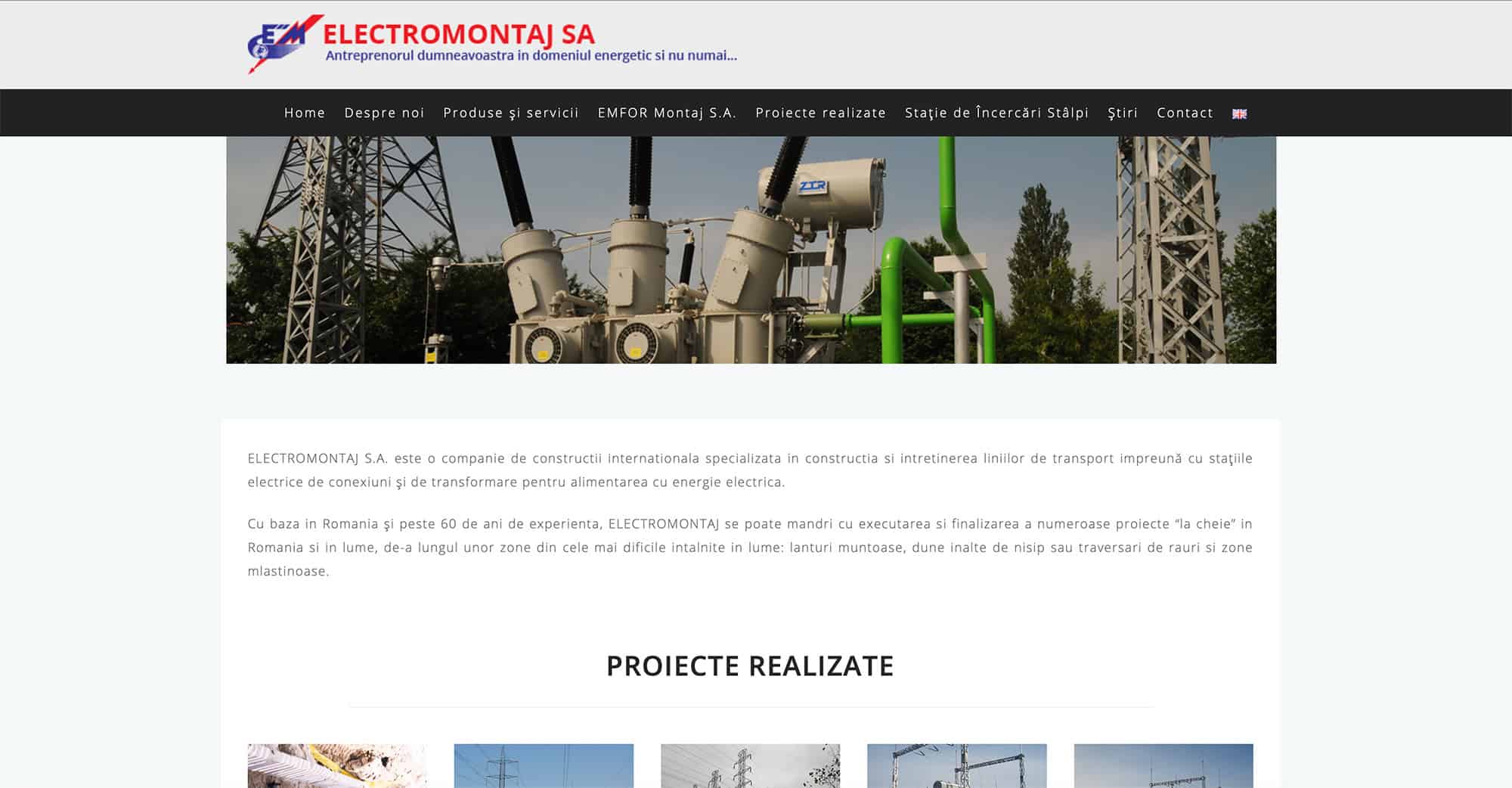 Old Electromontaj website Website Electromontaj vechi