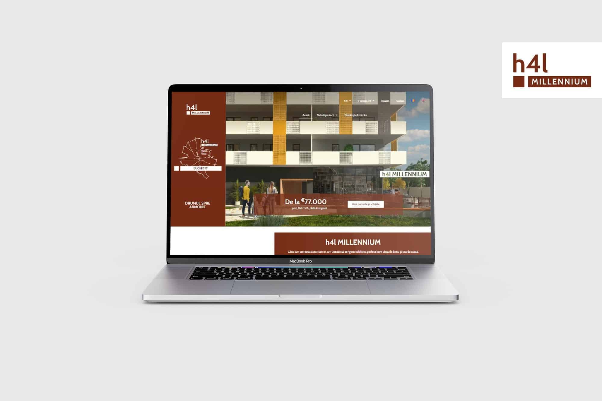 Toud web design project - h4l MILLENNIUM, website design, web design, UX design, UI design, website creation, residential neighborhood