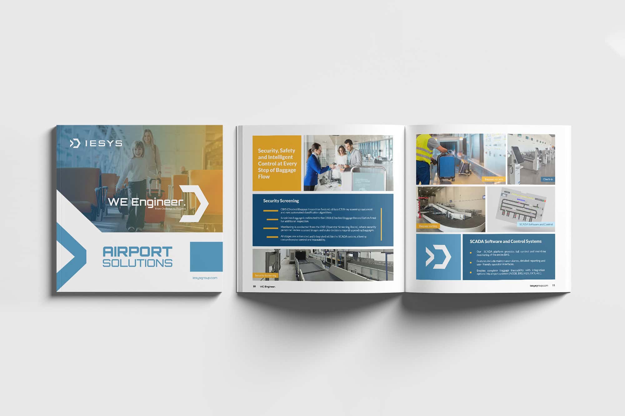 Brosura aeroporturi IESYS design de brosuri publishing design design Toud